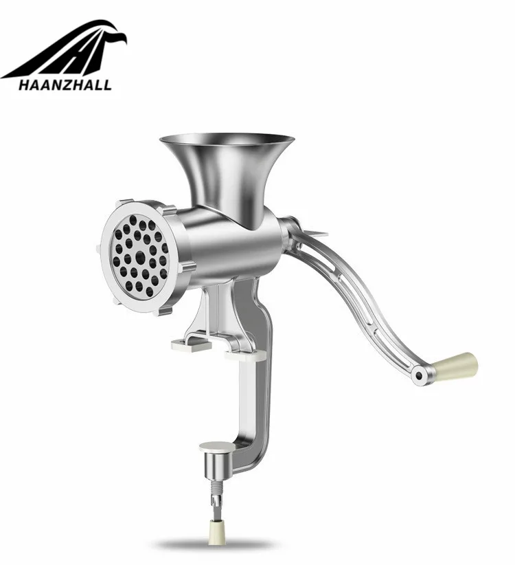 5#/10#/12#Manual Meat Grinder Mincer Silver Aluminum Alloy Hand Crank Meat Mincer Household Hand Grinder Sausage Stuffer Kitchen