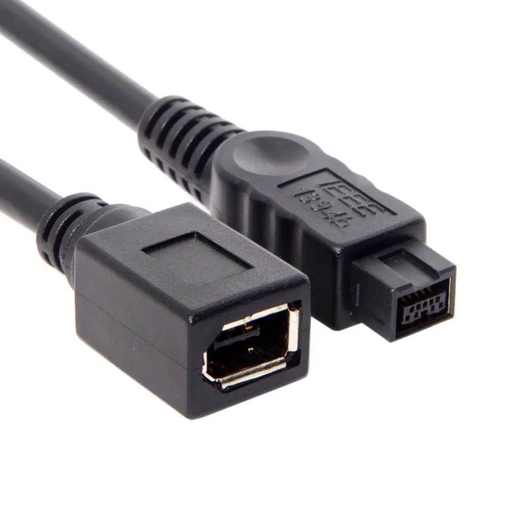 20cm Black IEEE 1394 6Pin Female to 1394b 9Pin Female FireWire 400 to 800 Cable Adapter to Connect to a Computer Digital Camera