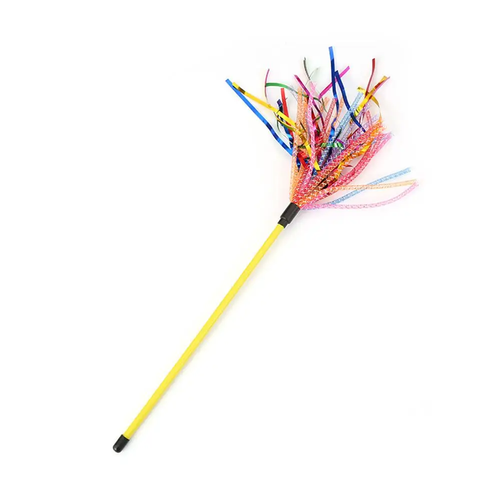 HOT SALES! Colorful Rattle Ribbon Teaser Rod Wand Stick Pet Cat Kitten Bite Chew Chaseed Toy Wholesale Dropshipping New Arrival