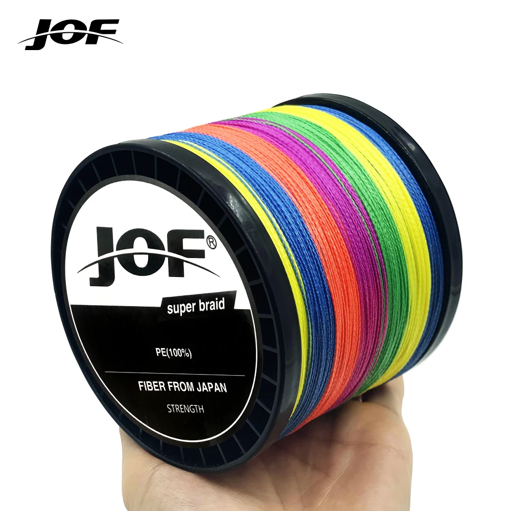 

JOF 8 Strands 1000M 500M 300M100% PE Braided Multifilament Fishing Line Japan Multicolour Fishing Weave Extreme Super Strong