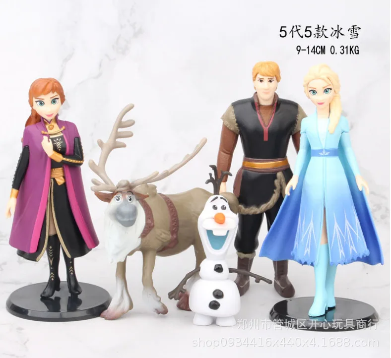 Disney Anime Frozen 2 Snow Queen Elsa Anna Pvc figurka Olaf Kristoff Sven figurki dzieci zabawka z kreskówki dzieci prezenty dla dzieci