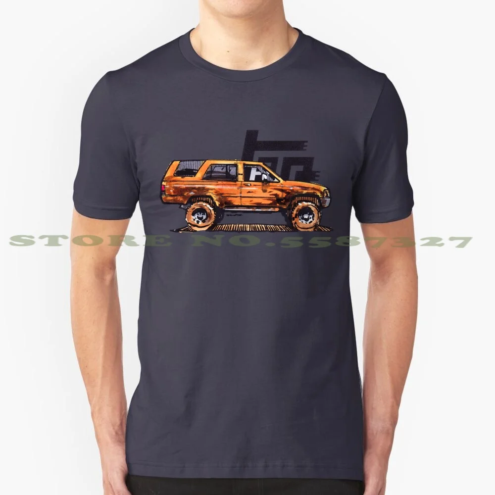 1St Gen 4Runner Trd - Orange 100% Cotton T-Shirt Trd Lifted Muddy Dirty Sketch Suv 1St Gen 4 Runner Car Drawing Marker