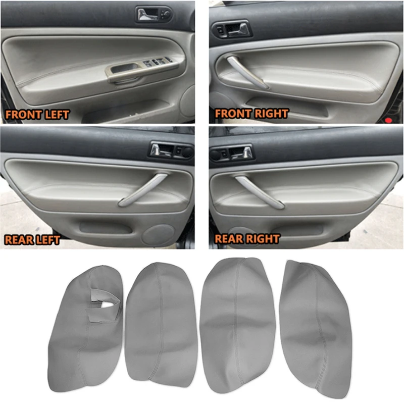 LHD / RHD For VW Passat B5 1998 - 2005 only 4-doors Car Inner Door Handle Armrest Panel Microfiber Leather Cover Protective Trim