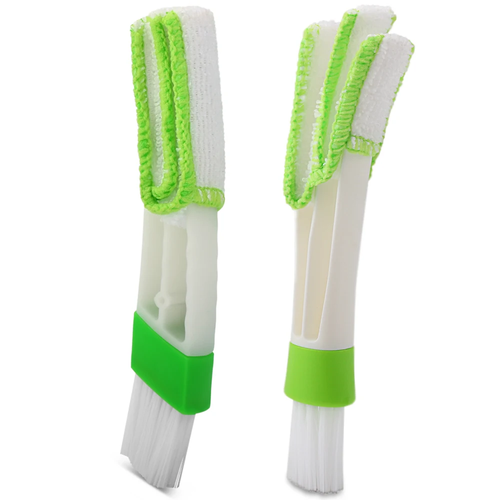 2 In 1 Car Accessories Interior Car Cleaning Brush Double Slider Portable Air-Conditioner Window Outlet Dust Tools Decoration