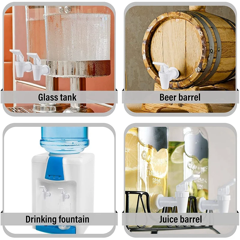 4 stück Ersatz Kühler Wasserhahn Wasser Flasche Krug, Dispenser Tap Set, Wiederverwendbare Zapfen Auslauf Wasser Getränke Dispenser