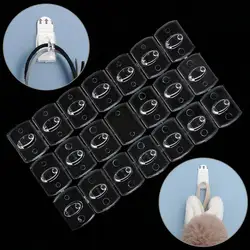 6/20pcs Small Size Transparent Removable Hook Strong Seamless Christmas Cable Clamp Adhesive Hook Kitchen Wall Bedroom Wall Rack