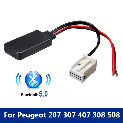 12Pin Bluetooth Module Wireless Radio Stereo AUX-IN Aux Cable Adapter For Peugeot 207 307 407 308 508 3008 5005 RIFTER