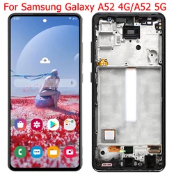 A52 4G LCD For Samsung A52 5G LCD Display Screen With Frame 6.5