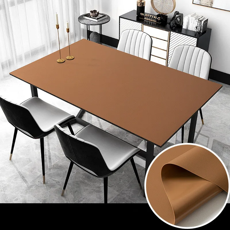 2021 New Luxury Leather Tablecloth Waterproof Rectangular Table Cover Pad Oil-Proof Dining Table Mat Cabinet Table Home Textile