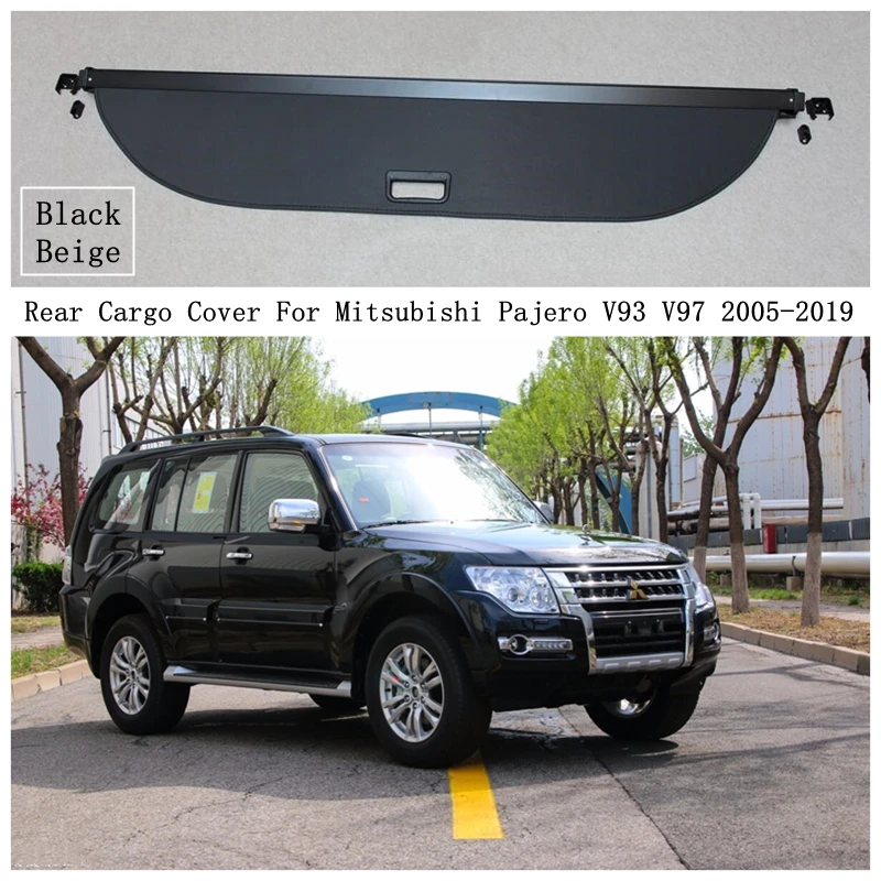 Rear Cargo Cover For Mitsubishi Pajero V93 V97 V73 2005-2019 Privacy Trunk Screen Security Shield Shade Black Auto Accessories