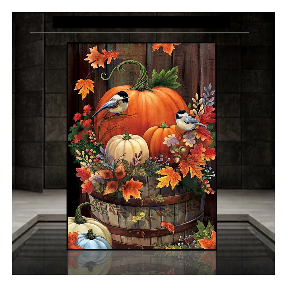 

Canvas Size 5d Diy Full Square Round Dill Diamond Painting Bird Pumpkin Embroidery Diamond Mosaic Halloween Rhinestone Picture