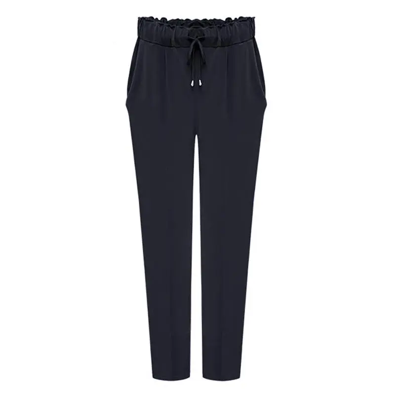 Women Harem Pants 2024 Elastic Waist Leisure Ankle Length Solid Color Trousers Kpop Pants Female 2 Color Hot Sale