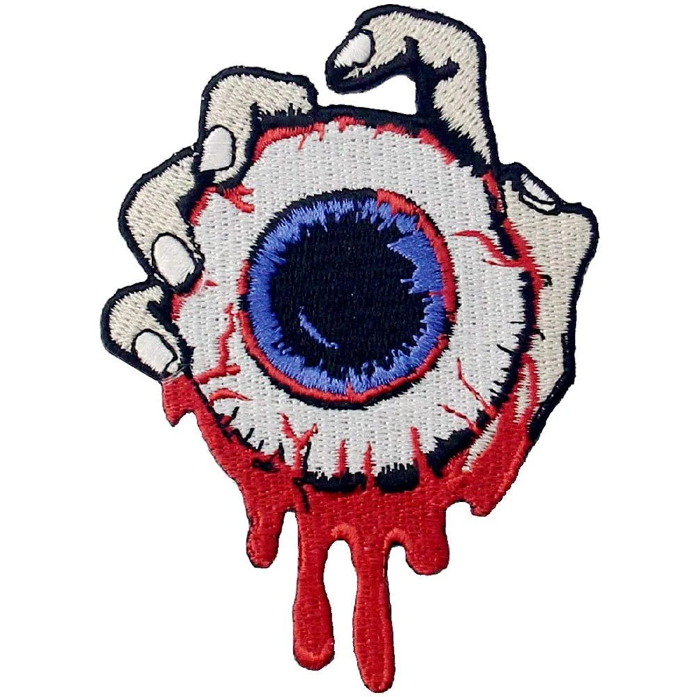 Catch The Eyeball with Blood Patch Embroidered Applique Badge Iron On Sew On Emblem Punk Patch for Clothes Jackets Stickers