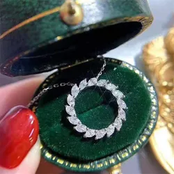 SunFlower moissanite Diamond Pendant Real 925 Sterling Silver Charm Party Wedding Pendants Necklace For Women Fine Jewelry Gift