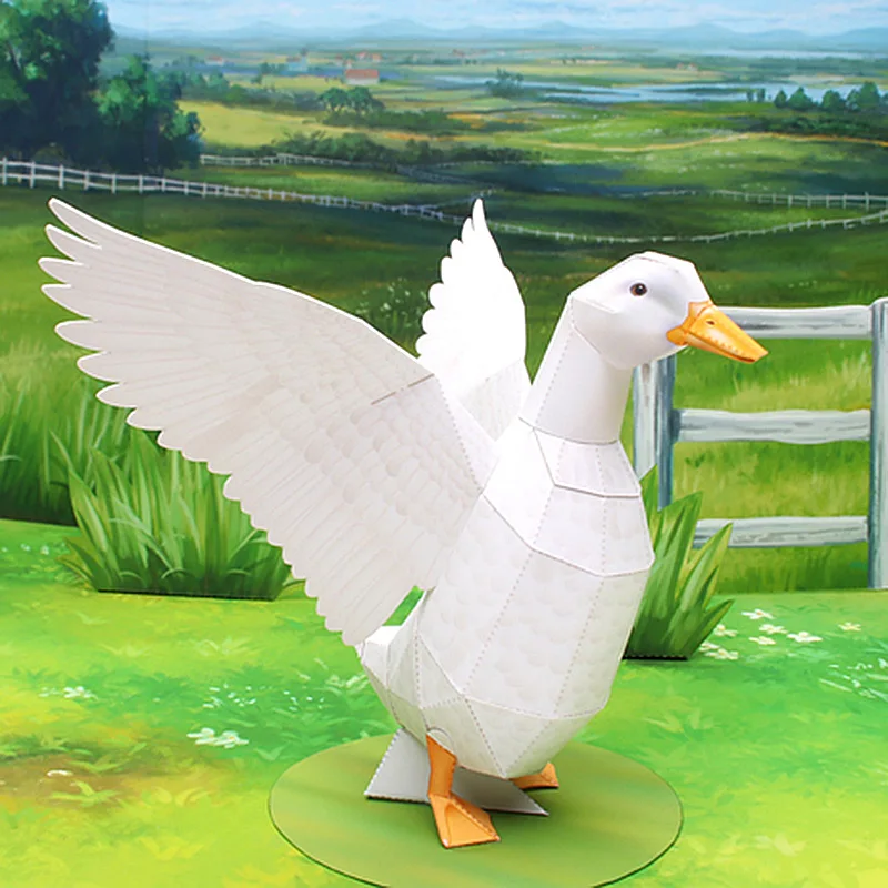 Duck Origami Art Folding Mini Cute 3D Paper Model Papercraft Animal Figure DIY Kids Adult Handmade Craft Toys QD-234