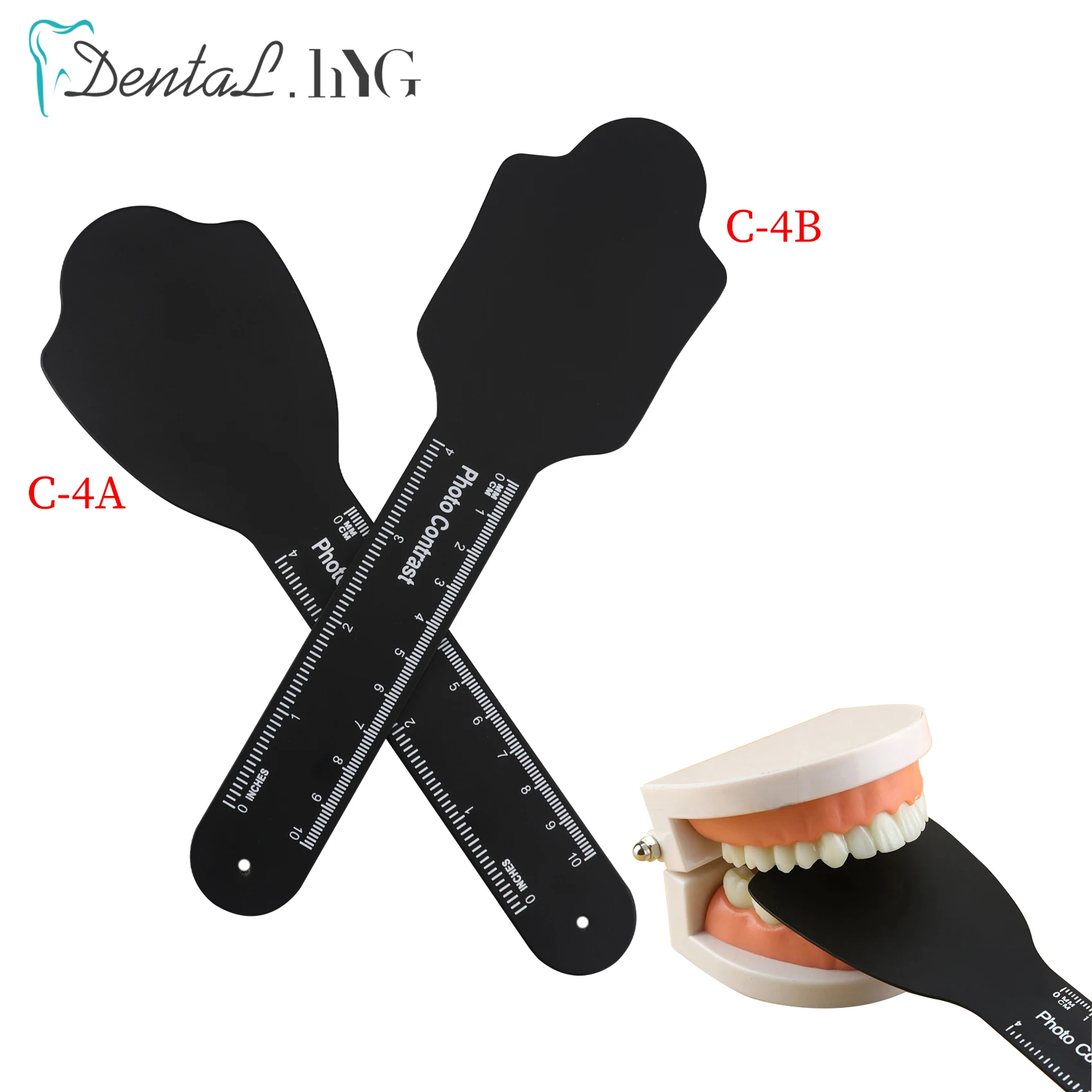 1PCS Dental Orthodontic Black Background Photo Image Contrast Board Oral Cheek Plate With Scale Mark Autoclavable Dentist Tools