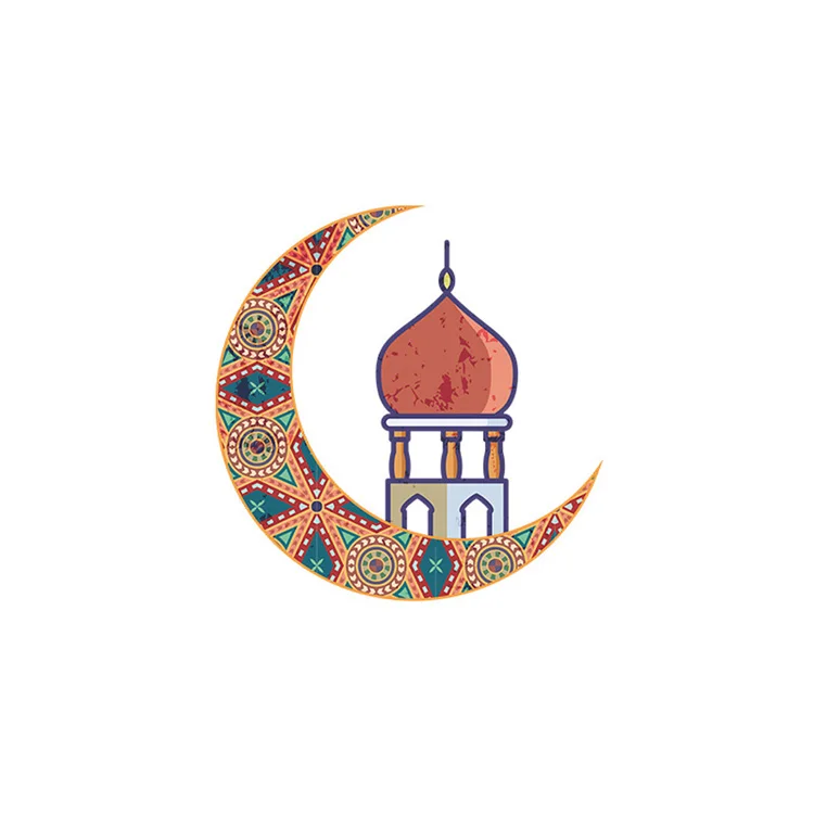 Klassischer Halbmond-Wandaufkleber im Schloss-Stil, Ramadan-Festdekoration, Tapete für Wohnzimmer-Hintergrund, Heimdekor-Aufkleber – Detail 7