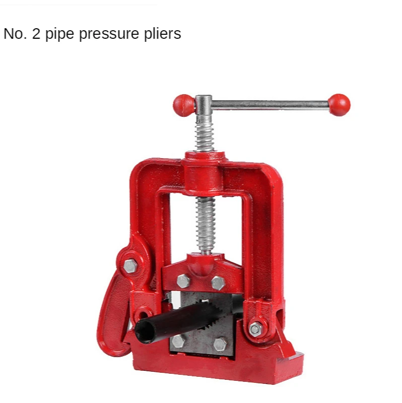 Thickening and heavy-duty pipe pressure pliers 2# pipe bench vise pipe pressure pipe pliers pipe threading machine fixture