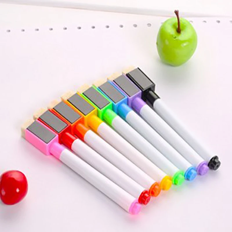 Ginflash 8colors Erasable magnetic White Board Marker Pen Whiteboard Marker Chalk Glass Ceramics Office School