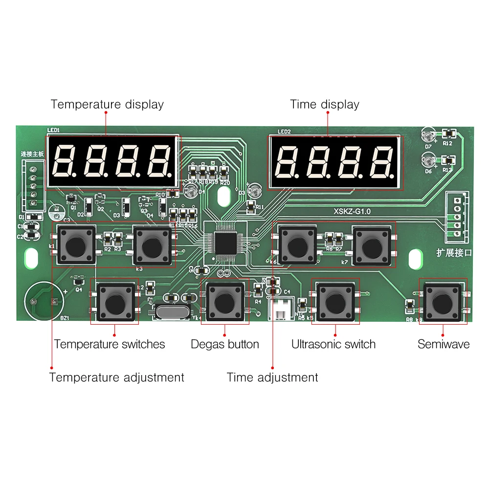 Granbo Digital Display PCB Controller for Portable Ultrasonic Cleaners Degas Semiwave Drive Board Connection