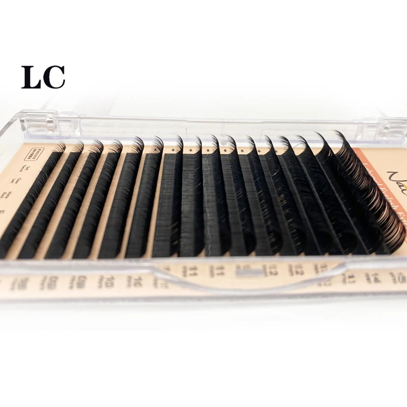 L / L + / LC / LD / LU locken Falschen Wimpern Extensions Matte Schwarz 8-15mm gemischt PBT Nerz Wimpern L M Geformt Wimpern für Make-Up