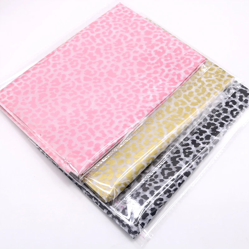 Papel de envolver hojas para manualidades, tejido con patrón de estrella y leopardo, hecho a mano, 10 hojas por bolsa, Material de embalaje Floral,