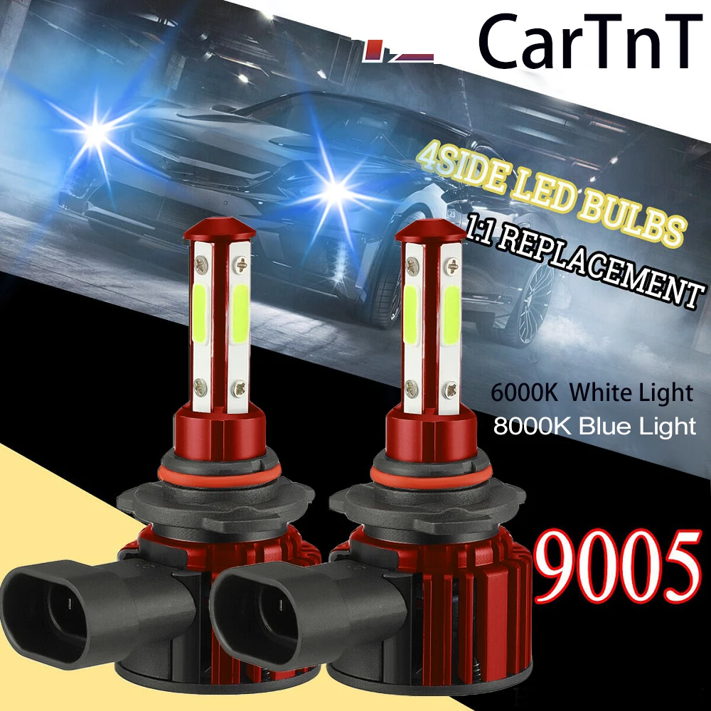 CarTnT 2PCS LED 20000LM Car Headlight Bulbs H7 H8 H9 H11 Headlamps 9005 HB3 9006 HB4 Auto Lamps 6000K 8000K LED Bulb Headlight