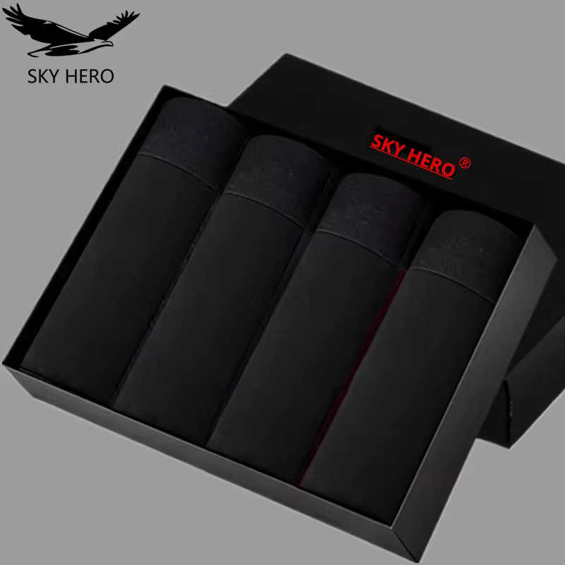 4pcs/Lot Men's Panties Boxers Shorts Homme Underpants Cotton Underwear Calzoncillos Hombre for Man Sexy Male Trunk Underpanties