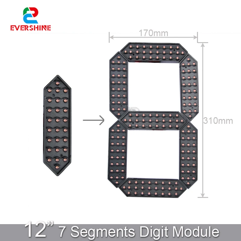 12 Inch 7 Segment Outdoor Waterproof Digital Number Board For LED Gas Station Electronic Fuel Price Time And Temp Sign