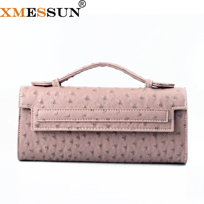 XMESSUN Customized Ostrich Pattern Long Clutch Bag PU Leather Party Tote Bag High Quality Designer Handbags Ins Trendy Bag