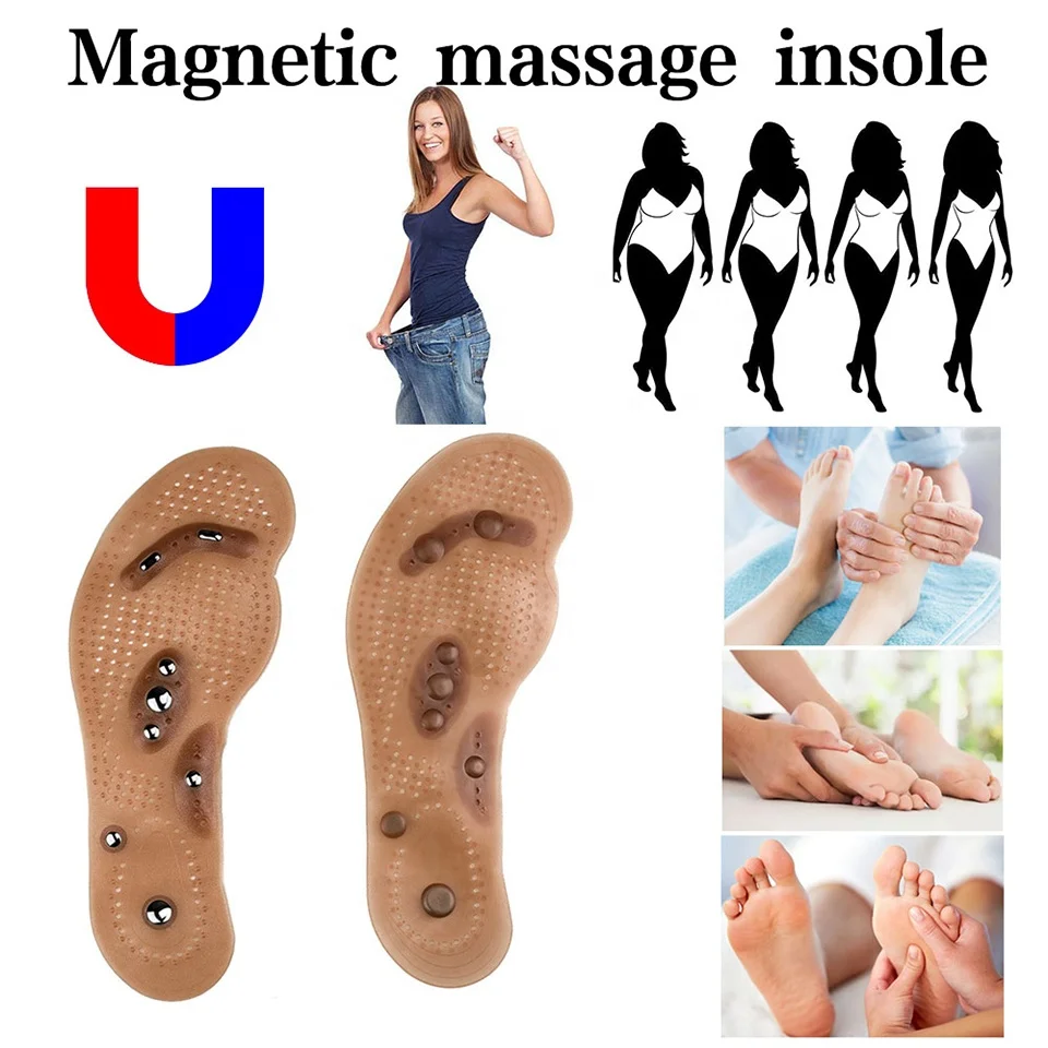 Magnetic Massager Insoles Foot Acupressure Shoes Pads Point Therapy Insole Cushion Massager Brioche Comfort Free cut Insert