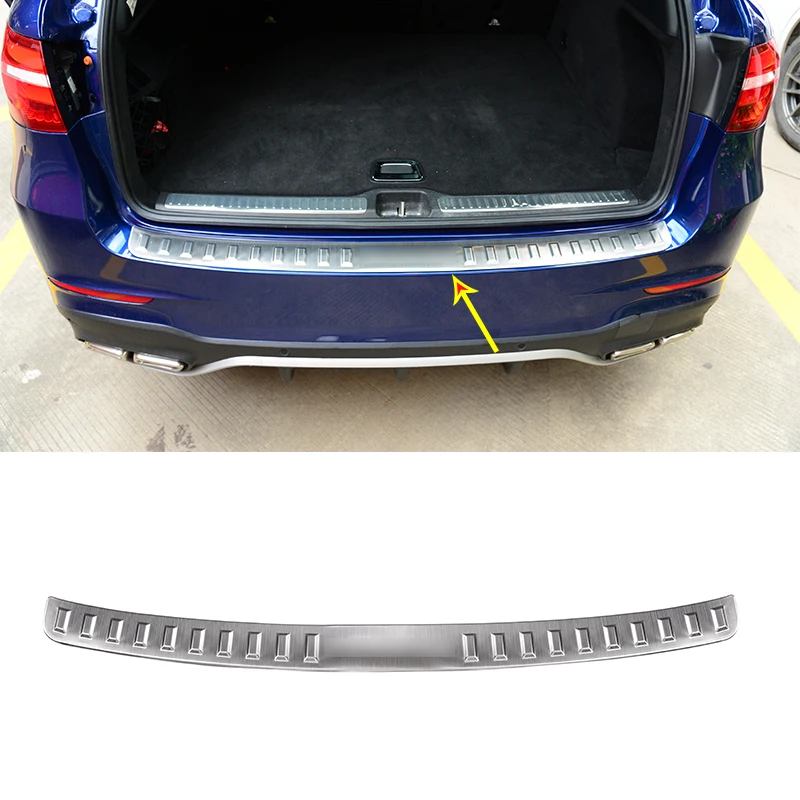 

For Mercedes Benz GLC Class 2015 2016 2017 Stainless Car Rear Bumper Outside Sill Plate Protector Cover Trim Auto Accessories