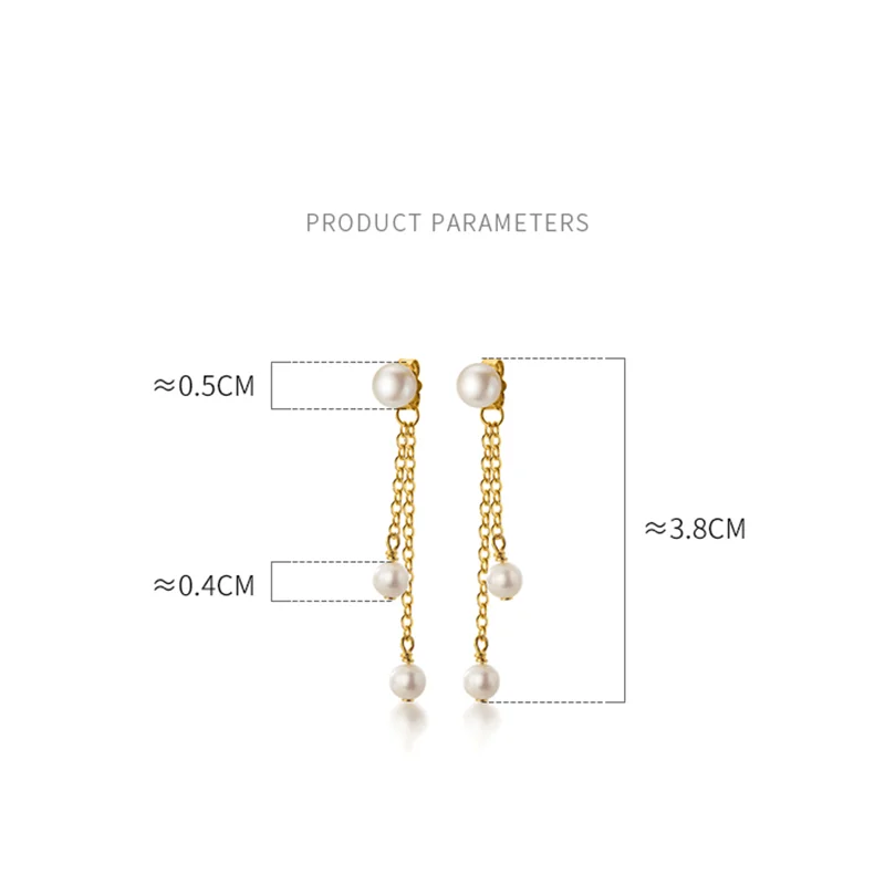 WANTME Genuine 925 Sterling Silver Natural Freshwater Baroque Pearl Tassel Chain Earrings for Women Fashion Korean S925 Jewelry