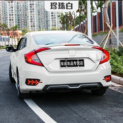New ABS Plastic Unpainted Primer Color Rear Trunk Wing Spoiler Decoration For Honda Civic 10th Generation 4dr Sedan 2016-2021