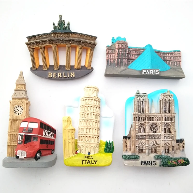 Fridge Magnet Notre Dame Cathedral France Switzerland Germany Italy Creative Resin Magnet Refrigerator Stickers