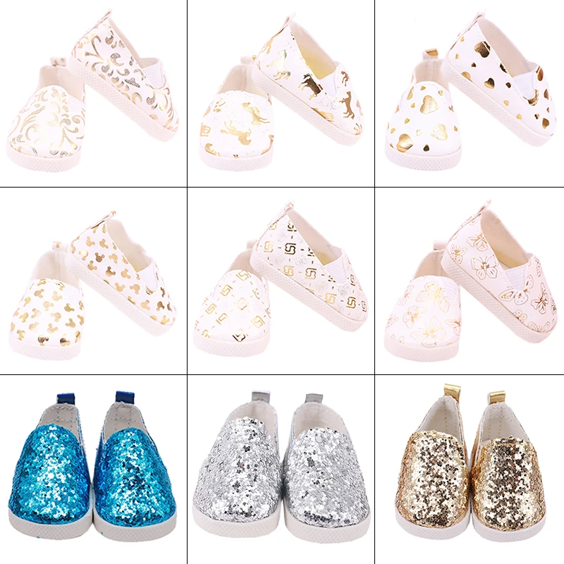 Sequins Sports Casual Shoes Fit 18Inch American&43CM Reborn Born Baby Doll Clothes Accessories Nenuco Ropa Generation Girl's Toy