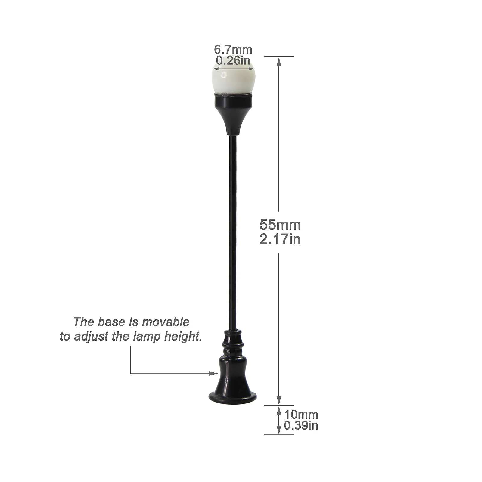 10 قطعة نموذج القطارات OO HO مقياس 1:75 خمر مصباح دائري آخر أضواء الشوارع الدافئة الأبيض المصابيح LFT11OO