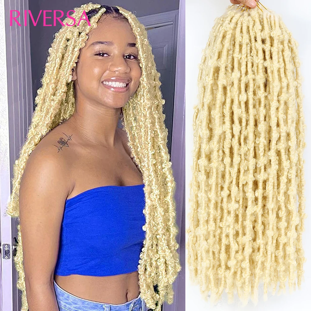 Real Butterfly Locs Crochet Hair 1B 4 27 30 613 Faux Locs Crochet Hair Braids 24