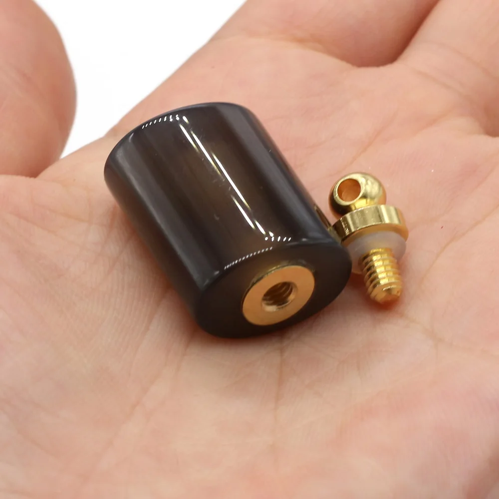 6PCS Natural Semi-precious Stone Flat Cylindrical Essential Oil Perfume Bottle Pendant Making DIY Necklace Jewelry Gift