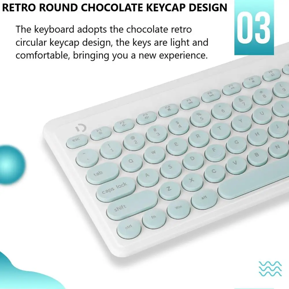 Mini Wireless Keyboard and Mouse, Portable Silent Chocolate Keys, Ultra-thin Slim Keyboard and Mouse,Suitable for Office Laptops