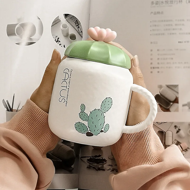 Ceramic Mug Nordic ins Cup with Lid Creative Simple Water Cup Men and Women Personality Household Trend Drinking Cup