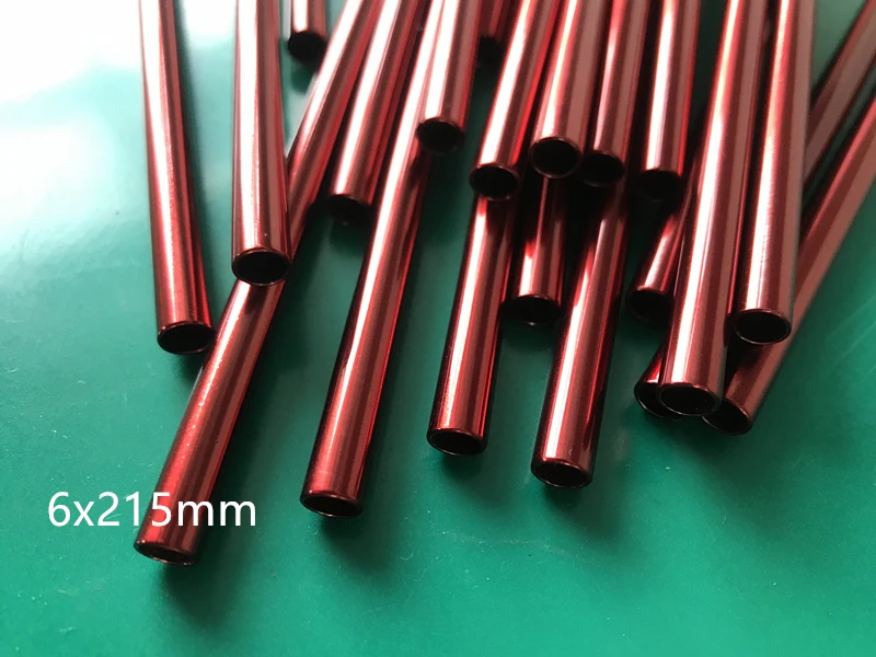 

WOWSHINE 100pcs/lot 6mmx215mm Curved High Quality Red Stainless Steel Drinking Straw Rust Free