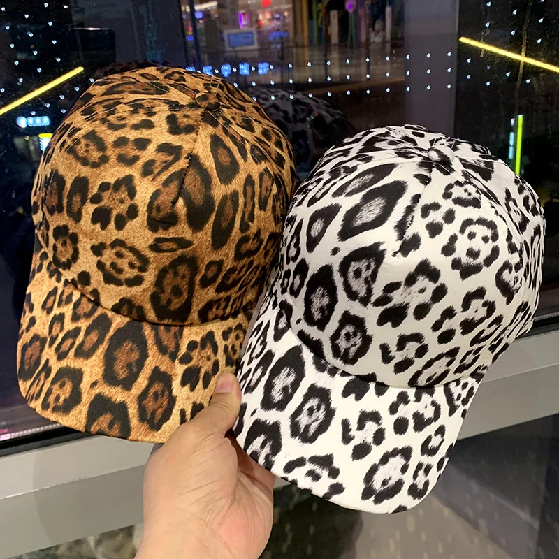 2022 New Ladies Hat Korean Fashion Wild Spring and Autumn Thin Leopard Print Cap Couples Shopping Outdoor Sunshade Baseball Caps