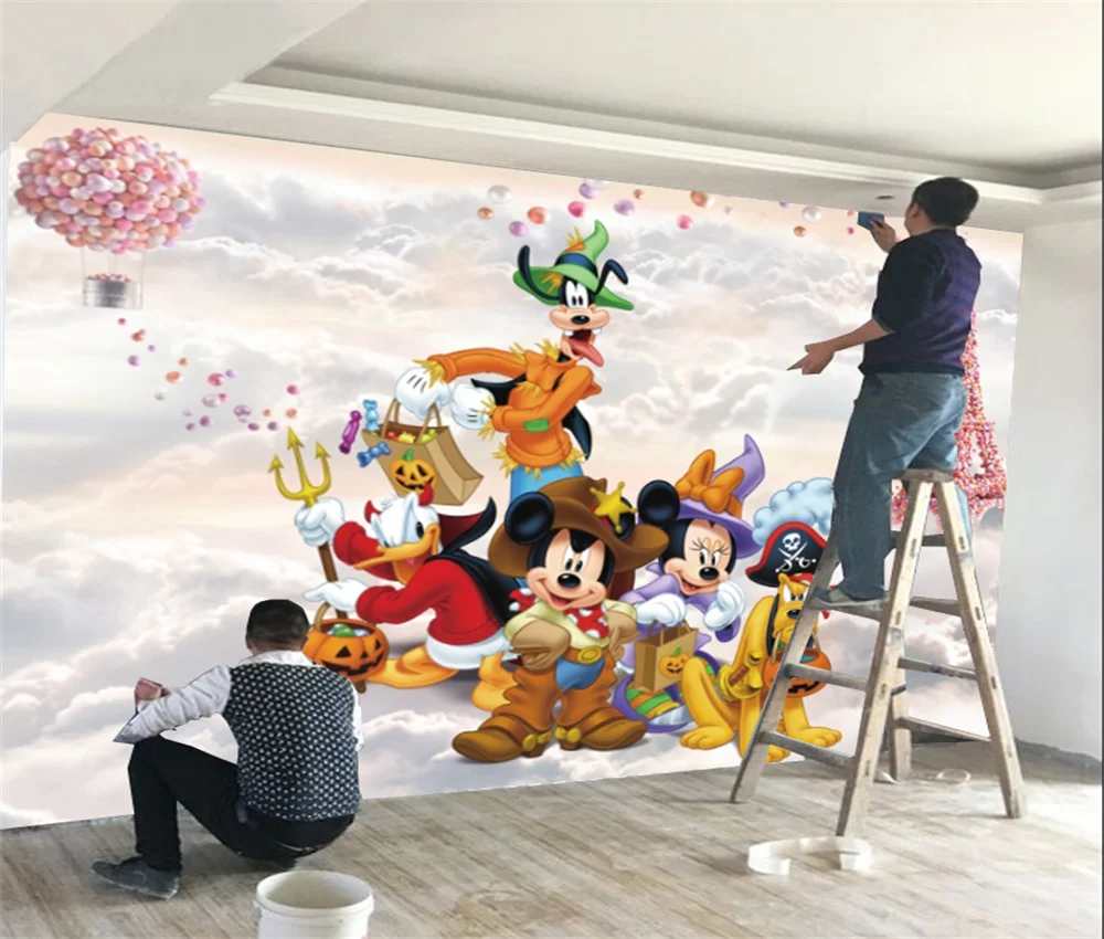 Custom self-adhesive wallpaper mural children's room background wall decoration poster