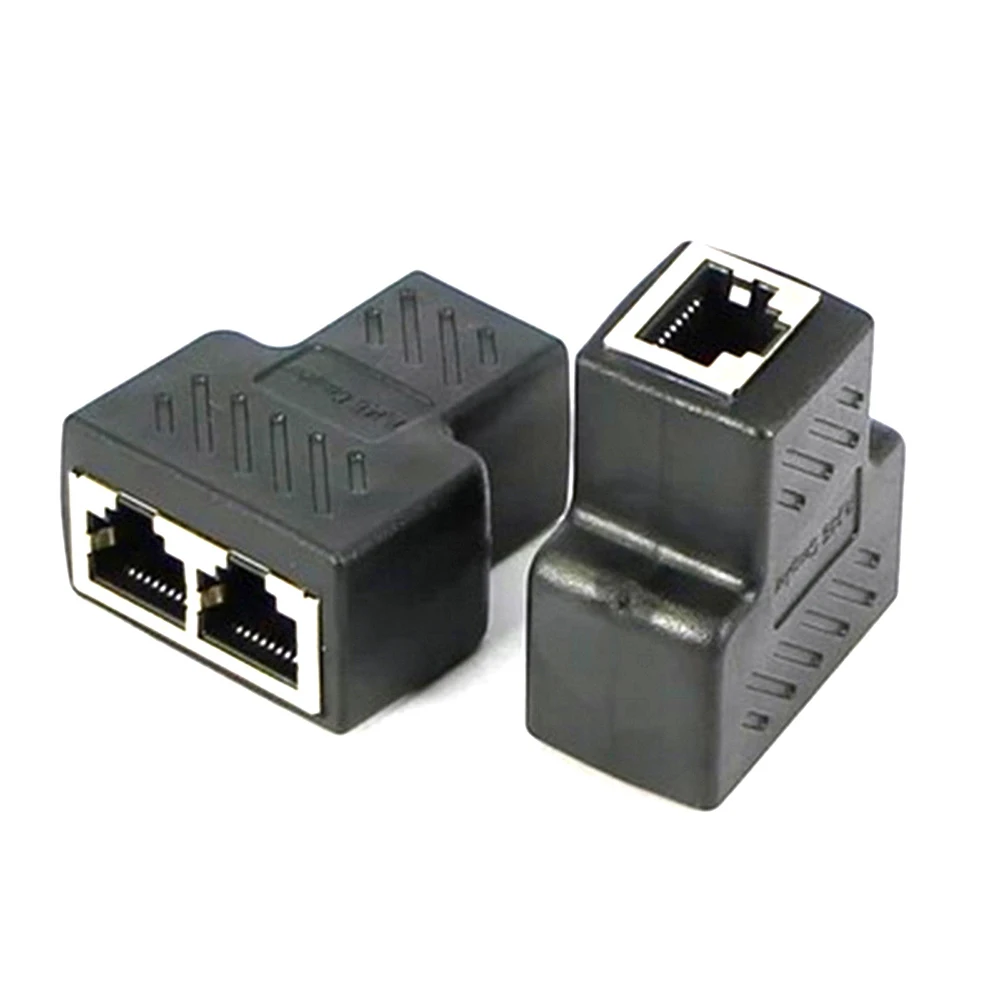 

New 1 To 2 Ways RJ45 Ethernet LAN Network Splitter Double Adapter Ports Coupler Connector Extender Adapter Plug