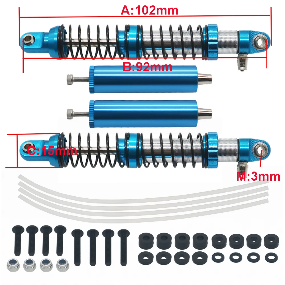 

2 шт./набор, сплав 102 мм, демпфер отрицательного давления, обработанный 7075, амортизатор удара для 1-10 RC хобби автомобиля, масляного типа, Модернизированная часть
