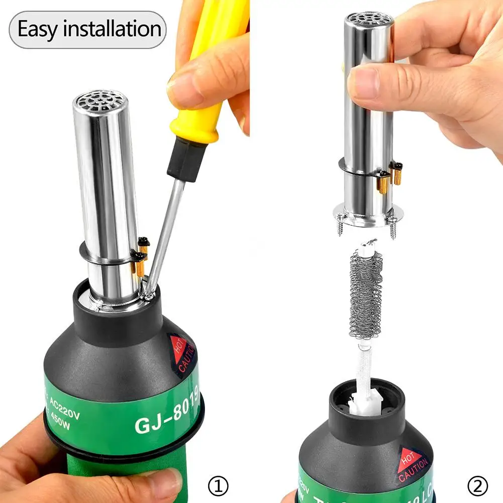 Pistola de calor portátil de 220V, herramienta de aire caliente de temperatura constante con ventilador sin escobillas PWM, pantalla de Control Digital