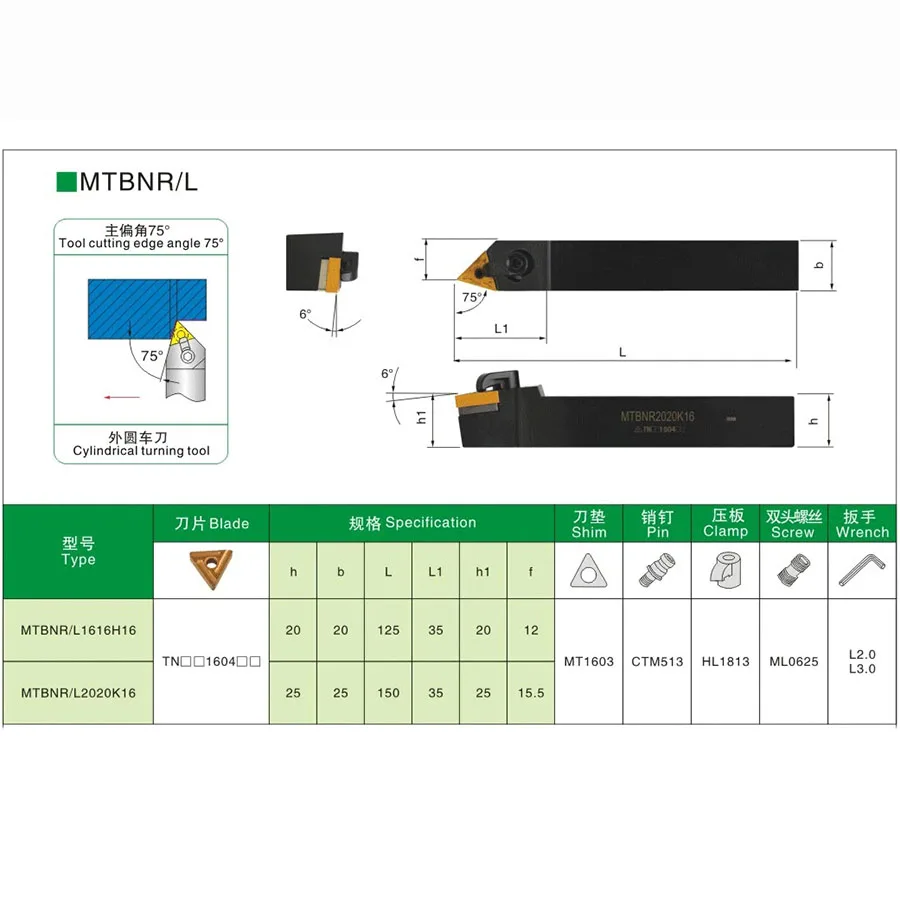 TNMG tool MTBNR2020K16 MTBNR2525M16 MTBNL1616H16 MTBNL2020K16 MTBNL2525M16 utensile da taglio per tornio CNC utensile per tornitura esterna