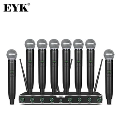 EYK EFU8 8 canali professionale UHF Wireless microfono sistema 8 palmare Mic ricezione stabile per Karaoke Party Stage Church