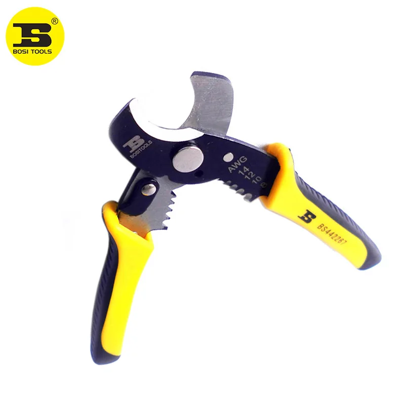 

BOSI 7" AWG 1.6-3.2(8-14) Wire Stripper Cable Cutter Combined Plier 50# Steel